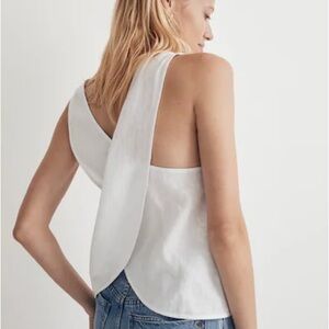 NWOT - Madewell, 100% linen Cross Back Sleeveless Top, White - 14